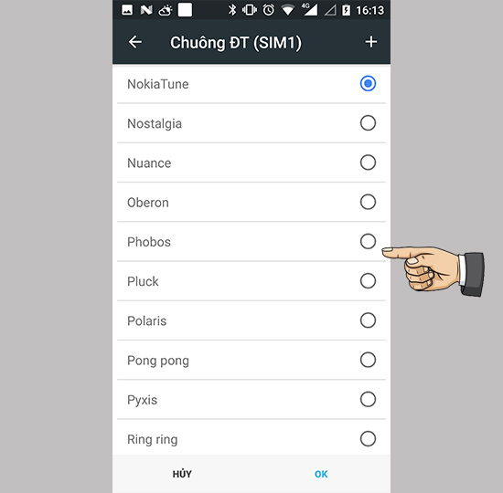 Chọn bài nhạc chuông mà bạn muốn